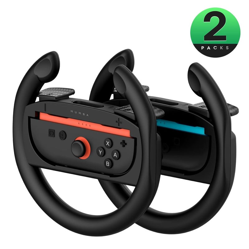 Mumba Switch Steering Wheel for Nintendo Switch 2, Mario Kart Racing Wheel for 2 Joy Cons Controllers, Switch 2 Accessories 2025 (2 Pack Steering Wheel) - Image 1